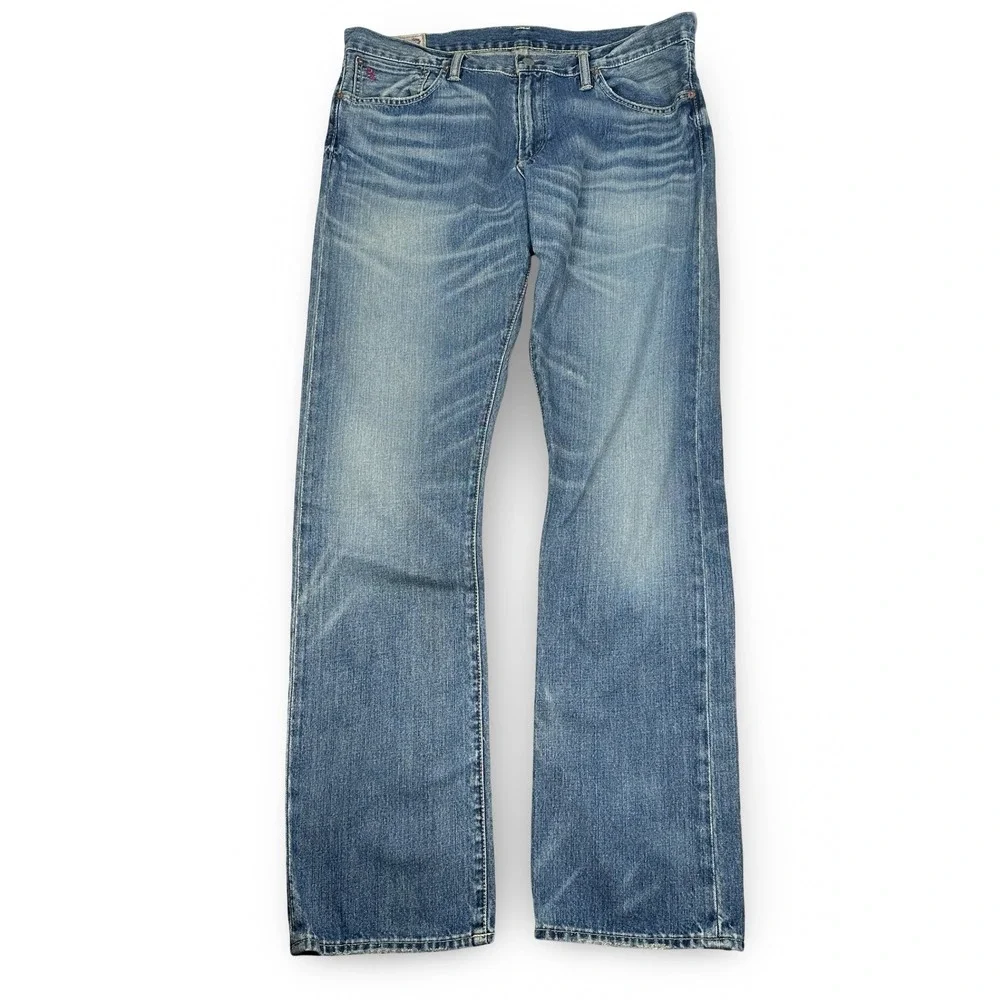 Polo Ralph Lauren Varick Slim Straight Jeans Mens 36x34 Blue Medium Wash Denim